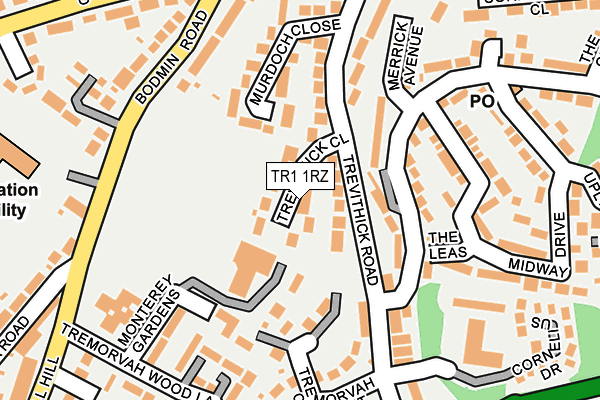 TR1 1RZ map - OS OpenMap – Local (Ordnance Survey)