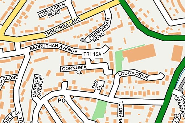 TR1 1SA map - OS OpenMap – Local (Ordnance Survey)