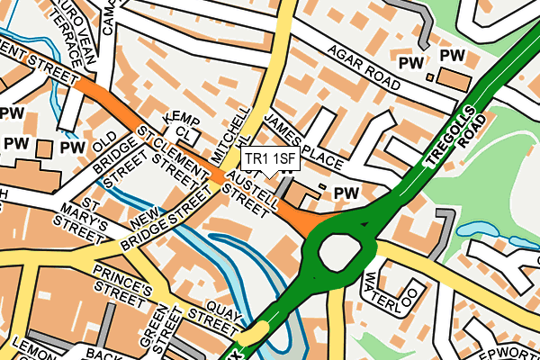 TR1 1SF map - OS OpenMap – Local (Ordnance Survey)