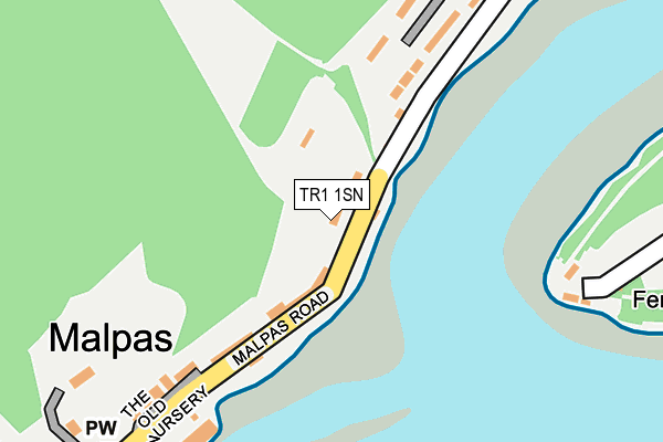 TR1 1SN map - OS OpenMap – Local (Ordnance Survey)