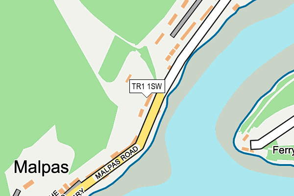 TR1 1SW map - OS OpenMap – Local (Ordnance Survey)