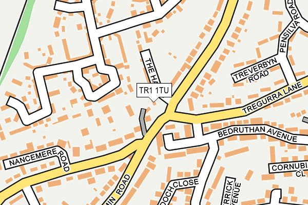 TR1 1TU map - OS OpenMap – Local (Ordnance Survey)