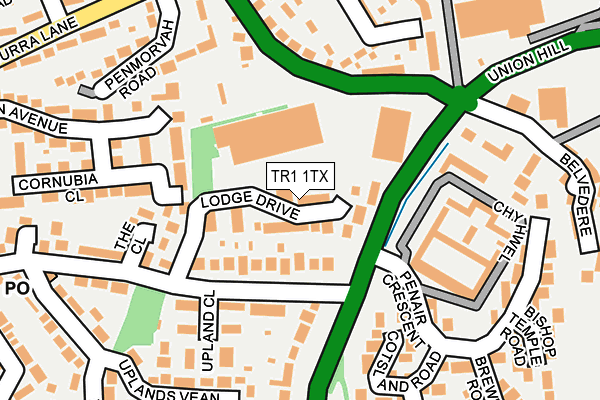 TR1 1TX map - OS OpenMap – Local (Ordnance Survey)