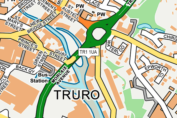 TR1 1UA map - OS OpenMap – Local (Ordnance Survey)