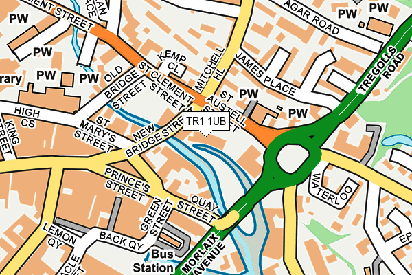 TR1 1UB map - OS OpenMap – Local (Ordnance Survey)
