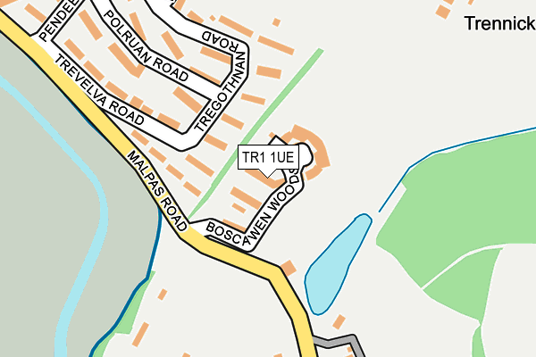 TR1 1UE map - OS OpenMap – Local (Ordnance Survey)