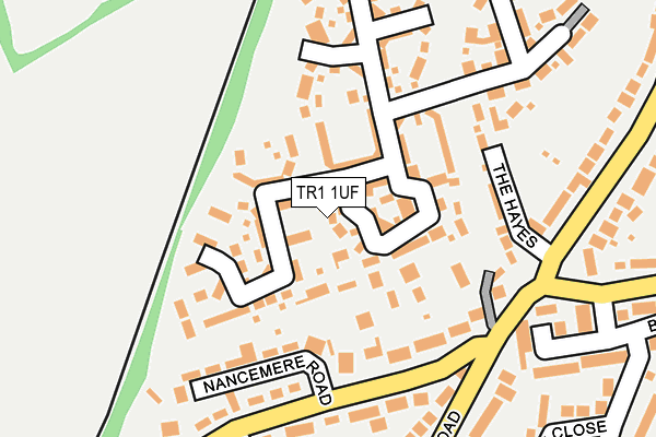 TR1 1UF map - OS OpenMap – Local (Ordnance Survey)