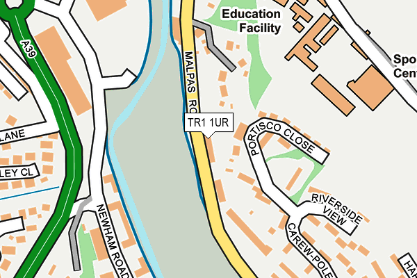 TR1 1UR map - OS OpenMap – Local (Ordnance Survey)