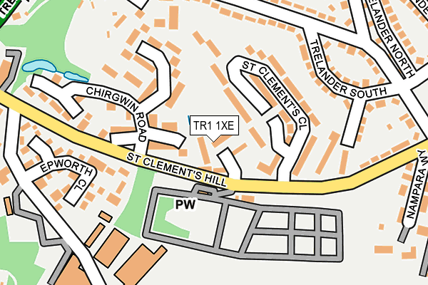 TR1 1XE map - OS OpenMap – Local (Ordnance Survey)