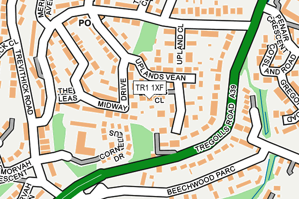 TR1 1XF map - OS OpenMap – Local (Ordnance Survey)