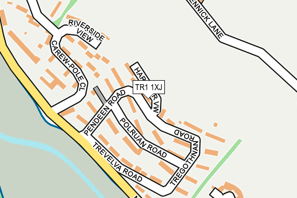 TR1 1XJ map - OS OpenMap – Local (Ordnance Survey)