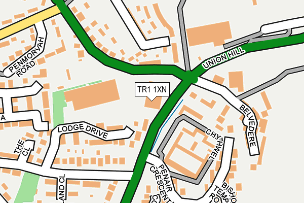 TR1 1XN map - OS OpenMap – Local (Ordnance Survey)