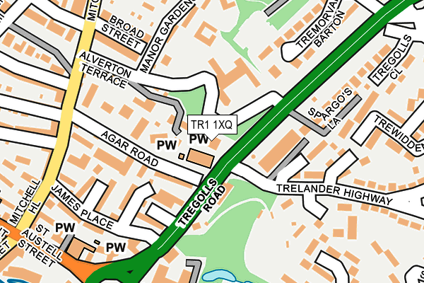 TR1 1XQ map - OS OpenMap – Local (Ordnance Survey)