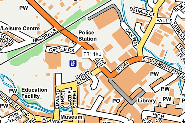 TR1 1XU map - OS OpenMap – Local (Ordnance Survey)