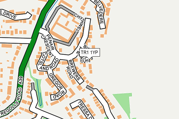 TR1 1YP map - OS OpenMap – Local (Ordnance Survey)