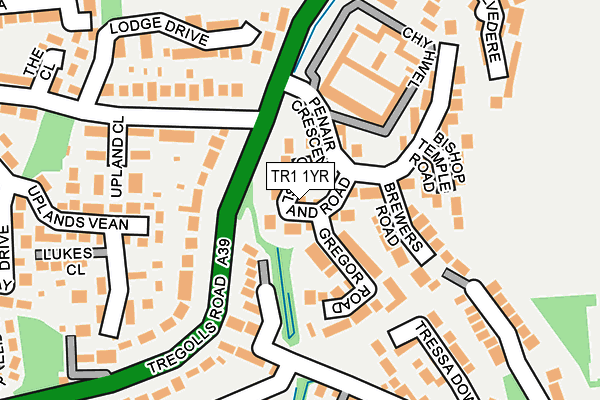 TR1 1YR map - OS OpenMap – Local (Ordnance Survey)