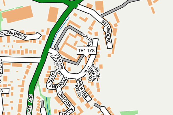 TR1 1YS map - OS OpenMap – Local (Ordnance Survey)