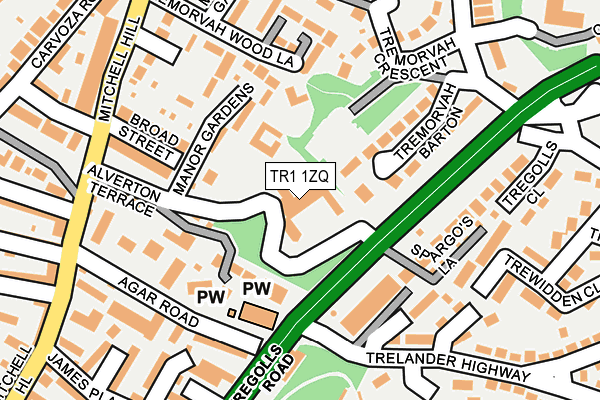 TR1 1ZQ map - OS OpenMap – Local (Ordnance Survey)