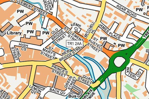 TR1 2AA map - OS OpenMap – Local (Ordnance Survey)