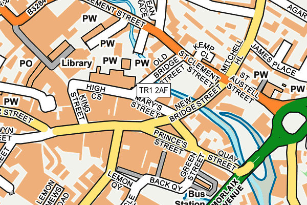 TR1 2AF map - OS OpenMap – Local (Ordnance Survey)