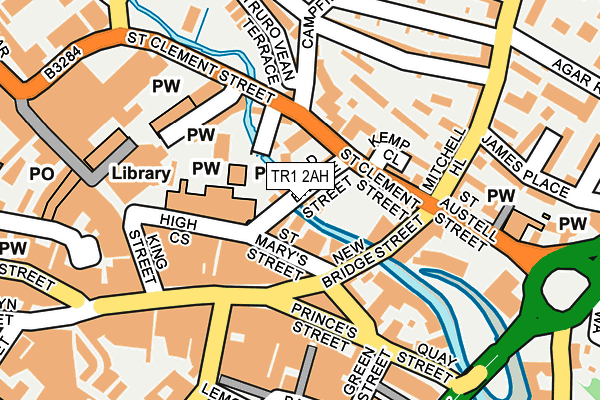 TR1 2AH map - OS OpenMap – Local (Ordnance Survey)