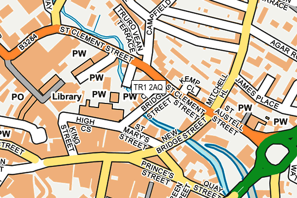 TR1 2AQ map - OS OpenMap – Local (Ordnance Survey)