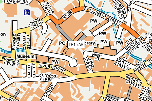 TR1 2AR map - OS OpenMap – Local (Ordnance Survey)