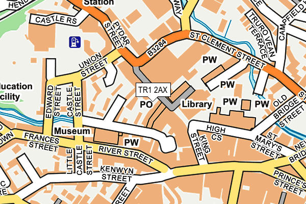 TR1 2AX map - OS OpenMap – Local (Ordnance Survey)