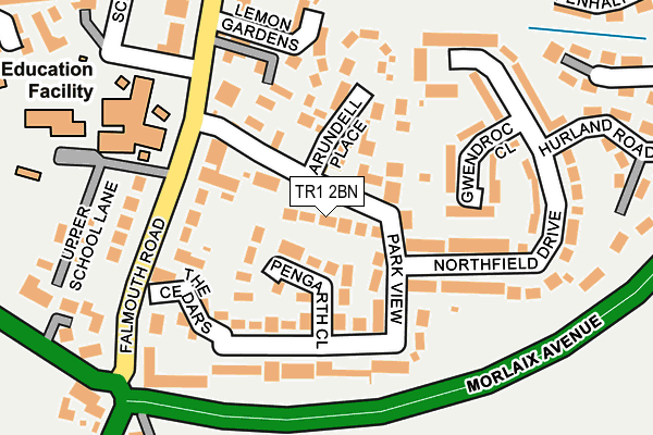 TR1 2BN map - OS OpenMap – Local (Ordnance Survey)