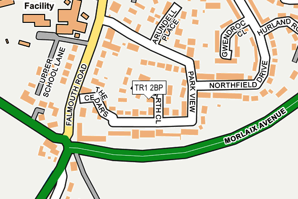 TR1 2BP map - OS OpenMap – Local (Ordnance Survey)