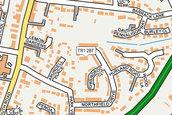 TR1 2BT map - OS OpenMap – Local (Ordnance Survey)