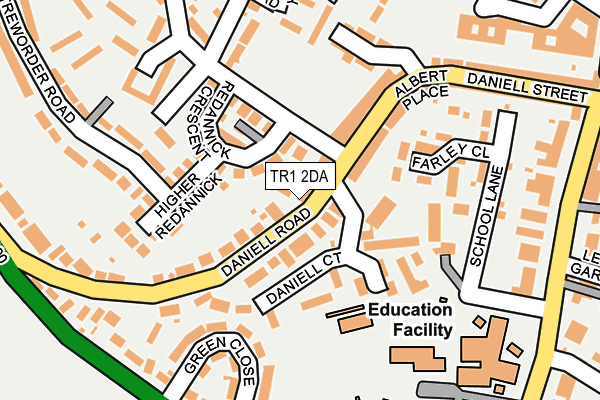 TR1 2DA map - OS OpenMap – Local (Ordnance Survey)