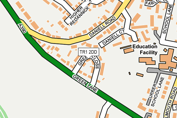 TR1 2DD map - OS OpenMap – Local (Ordnance Survey)