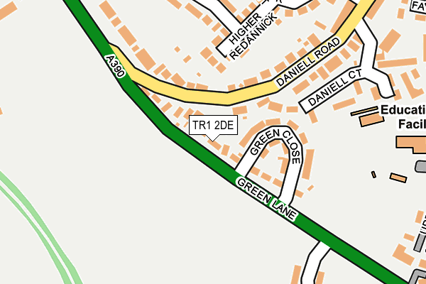 TR1 2DE map - OS OpenMap – Local (Ordnance Survey)