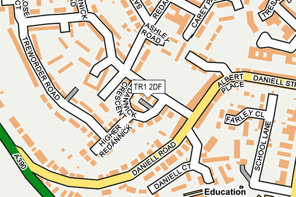 TR1 2DF map - OS OpenMap – Local (Ordnance Survey)