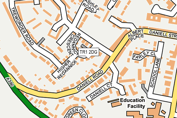 TR1 2DG map - OS OpenMap – Local (Ordnance Survey)