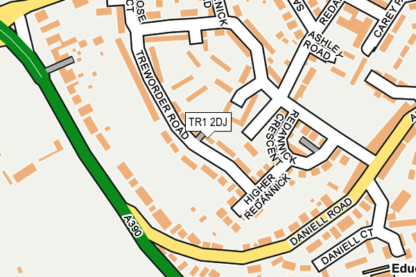 TR1 2DJ map - OS OpenMap – Local (Ordnance Survey)
