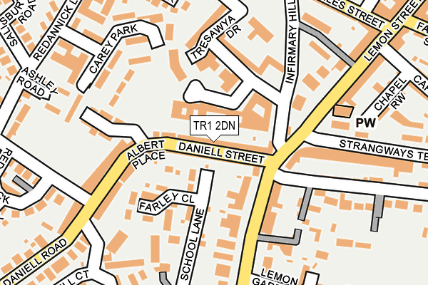 TR1 2DN map - OS OpenMap – Local (Ordnance Survey)