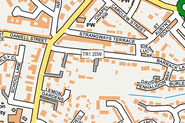 TR1 2DW map - OS OpenMap – Local (Ordnance Survey)