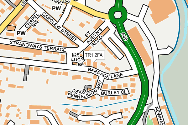 TR1 2FA map - OS OpenMap – Local (Ordnance Survey)