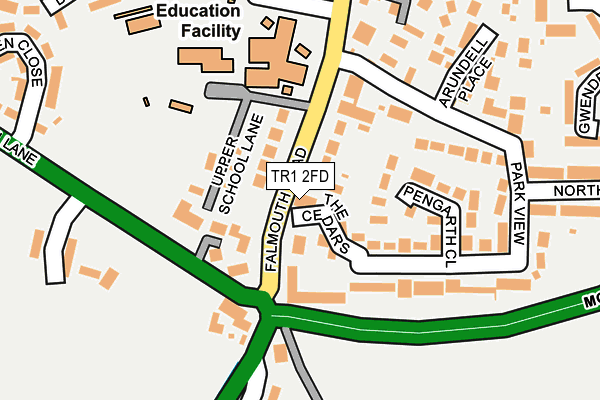 TR1 2FD map - OS OpenMap – Local (Ordnance Survey)