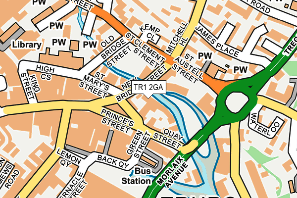 TR1 2GA map - OS OpenMap – Local (Ordnance Survey)