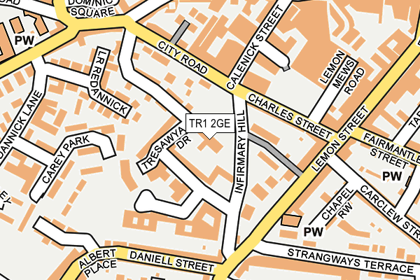 TR1 2GE map - OS OpenMap – Local (Ordnance Survey)