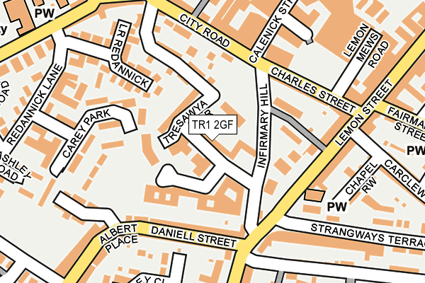 TR1 2GF map - OS OpenMap – Local (Ordnance Survey)