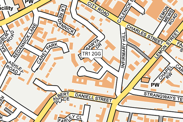 TR1 2GG map - OS OpenMap – Local (Ordnance Survey)