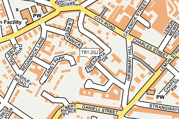 TR1 2GJ map - OS OpenMap – Local (Ordnance Survey)