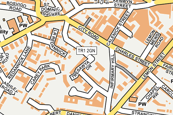 TR1 2GN map - OS OpenMap – Local (Ordnance Survey)
