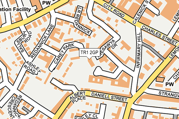 TR1 2GP map - OS OpenMap – Local (Ordnance Survey)