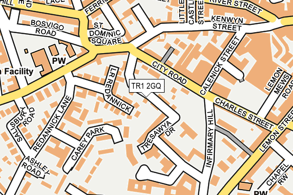 TR1 2GQ map - OS OpenMap – Local (Ordnance Survey)