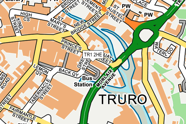 TR1 2HE map - OS OpenMap – Local (Ordnance Survey)